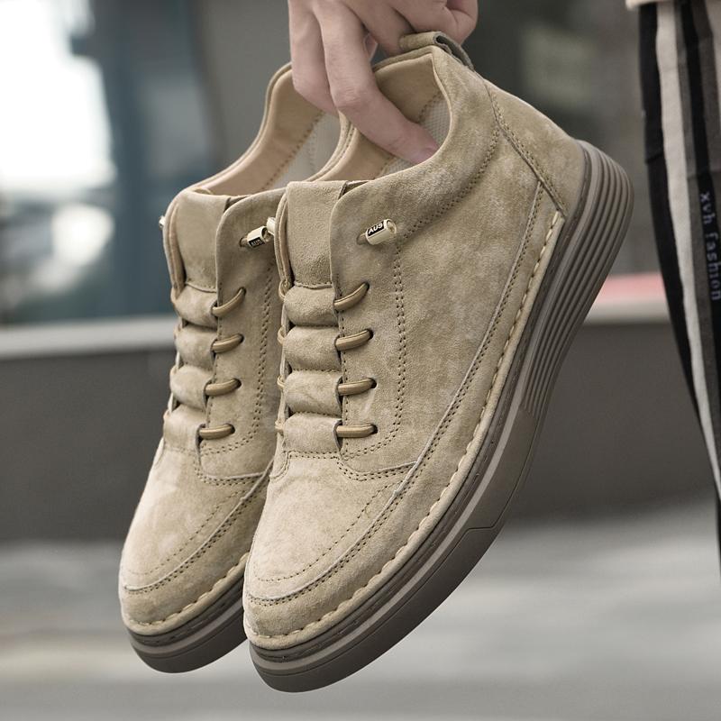 New Men Casual Outdoor Sneakers 2024 New Elevator Shoes Suede Heightening Shoes for Male Hidden Height Increased 6CM Board Shoes