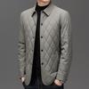 Men's Fall/Winter Lightweight Diamond-Patterned Jacket Solid-Color Minimalist Single-Breasted Cardigan