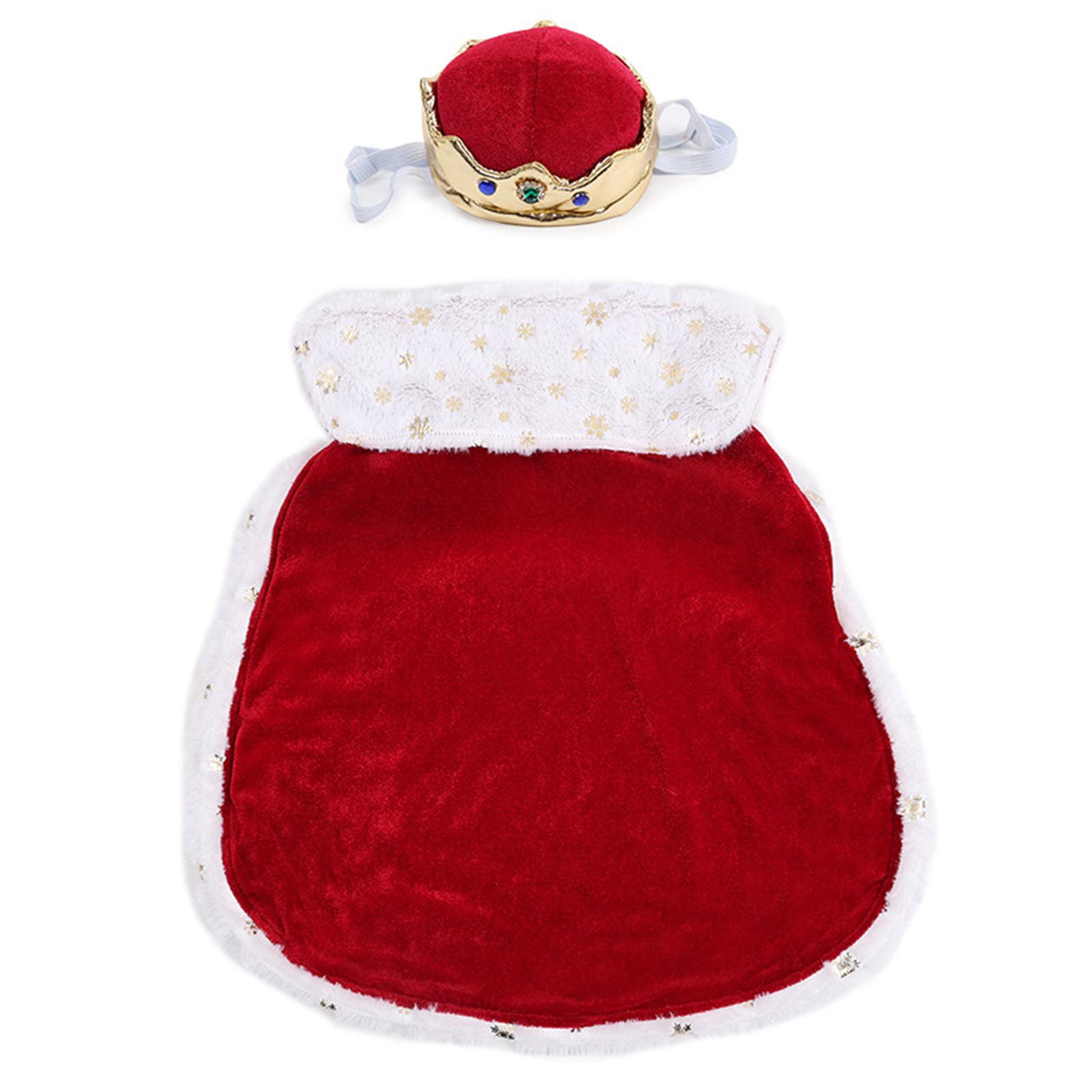 

Elegant Royal Dog Costume Set with Crown Hat Breathable Pet Cosplay Outfit For Indoor Outdoor Halloween Party Wear S красный