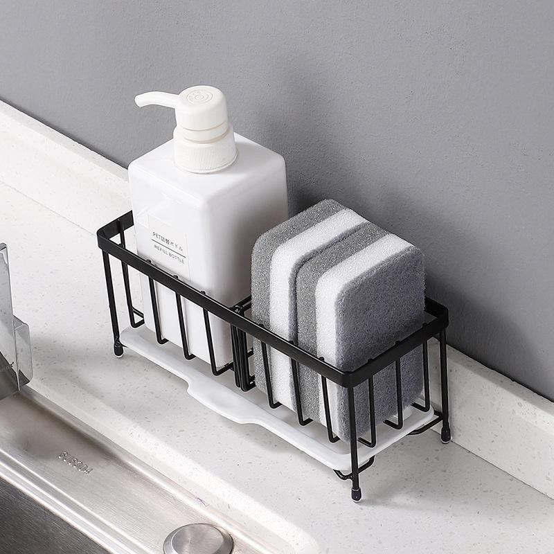 304 Edelstahl Küchenspülbecken Schwammhalter Regal Multifunktionaler Geschirrtuchorganisator