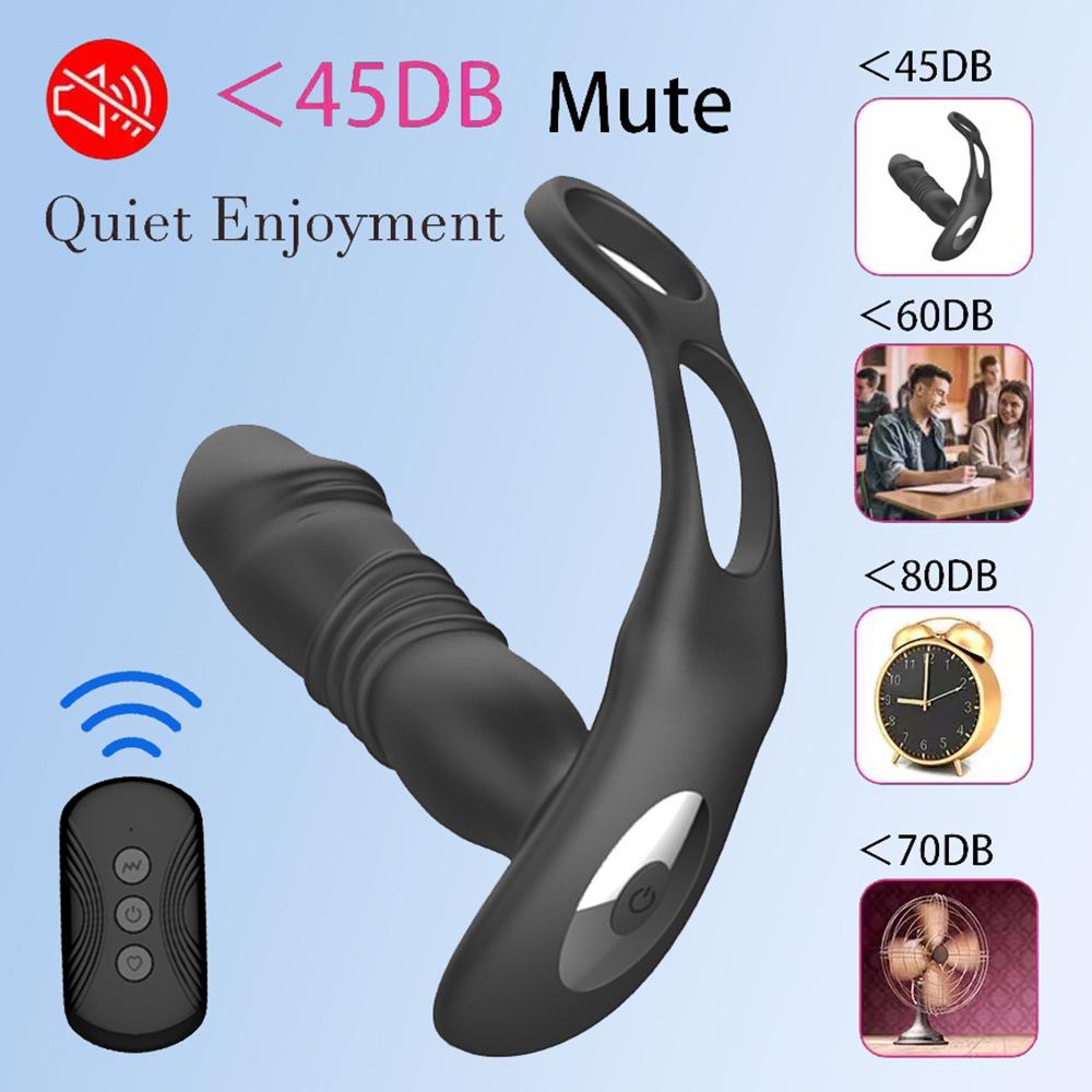 Men's Double Ring Telescopic Prostate Massager with APP Remote Control