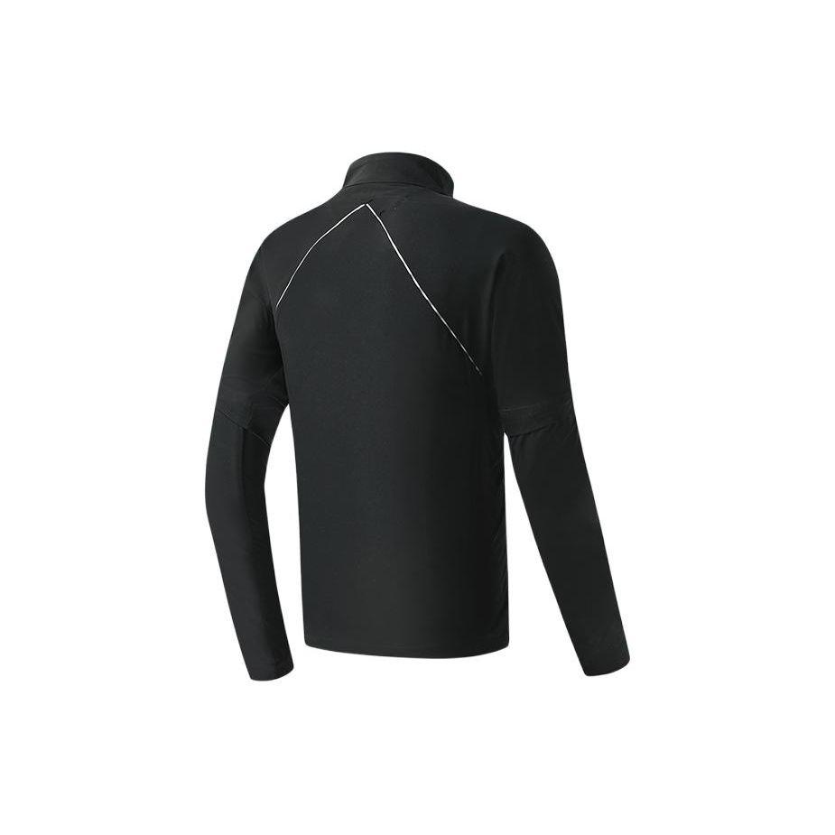 FILA Solid Color Outdoor Casual Sports Half-Zip Stand Collar Long Sleeve T-Shirt Men Tops Black A11M315701F-BK