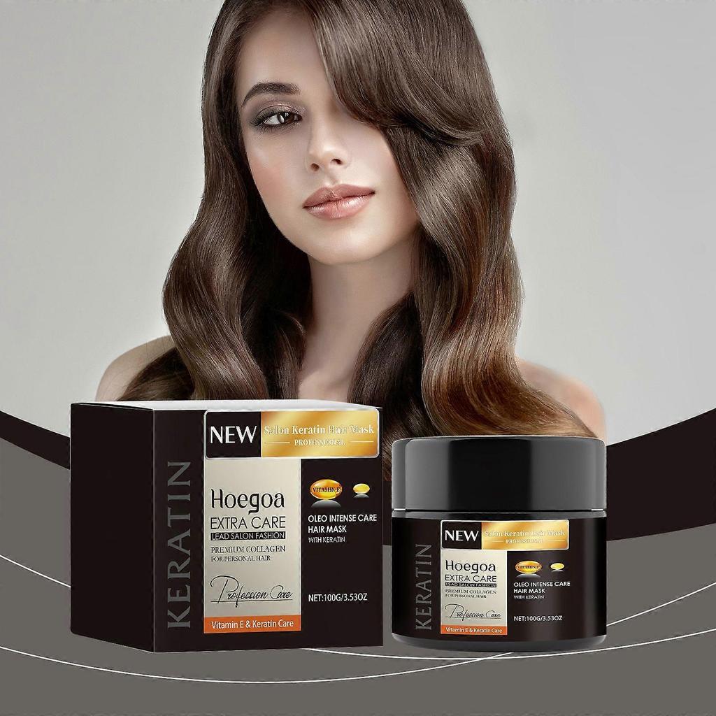 Hoegoa Nourishing Hair Repair Mask Repairs Hair Strands, Making Them Naturally Fluffy, Smooth And Moisturizing. Keratin Hair Care Mask