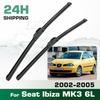 For Seat Ibiza MK3 6L 2002-2005 2003 2004 Wiper Front Wiper Blades Windshield Windscreen Window Brush 21"+19