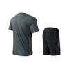 Anta Solid Color Pullover T-Shirt And Mid-Waist Straight Leg Shorts Casual Sports Set Men sets Mud-Green 952327202-6