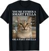 You're Either a Smart Fella or a Fart Smella Funny Cat Meme T-Shirt