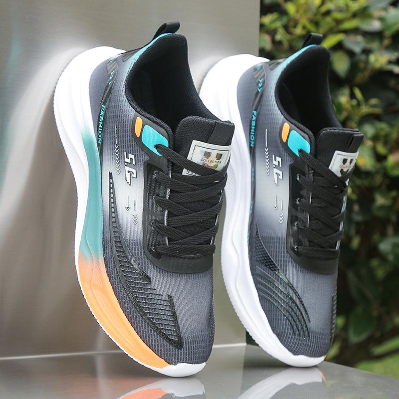 2025 Men's Summer Running Shoes - Trendy Thick Sole, Breathable Ice Silk Mesh Sneakers, Perfect for Travel