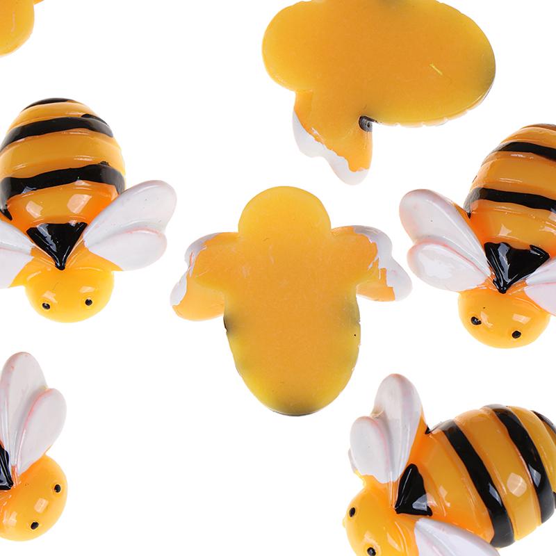 10Pcs Flat Back Resin Cabochon Bee Diy Flatback Scrapbooking Embellishment Craft