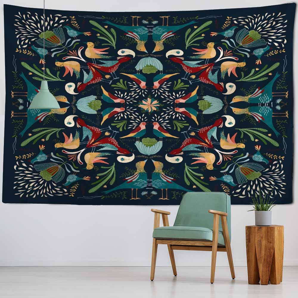 Vintage Art Painting Tapestry Wall Hanging Beach Mat Yoga Mat Sheet Home Decor Plant Animal Art Background Cloth Room Wall Decor