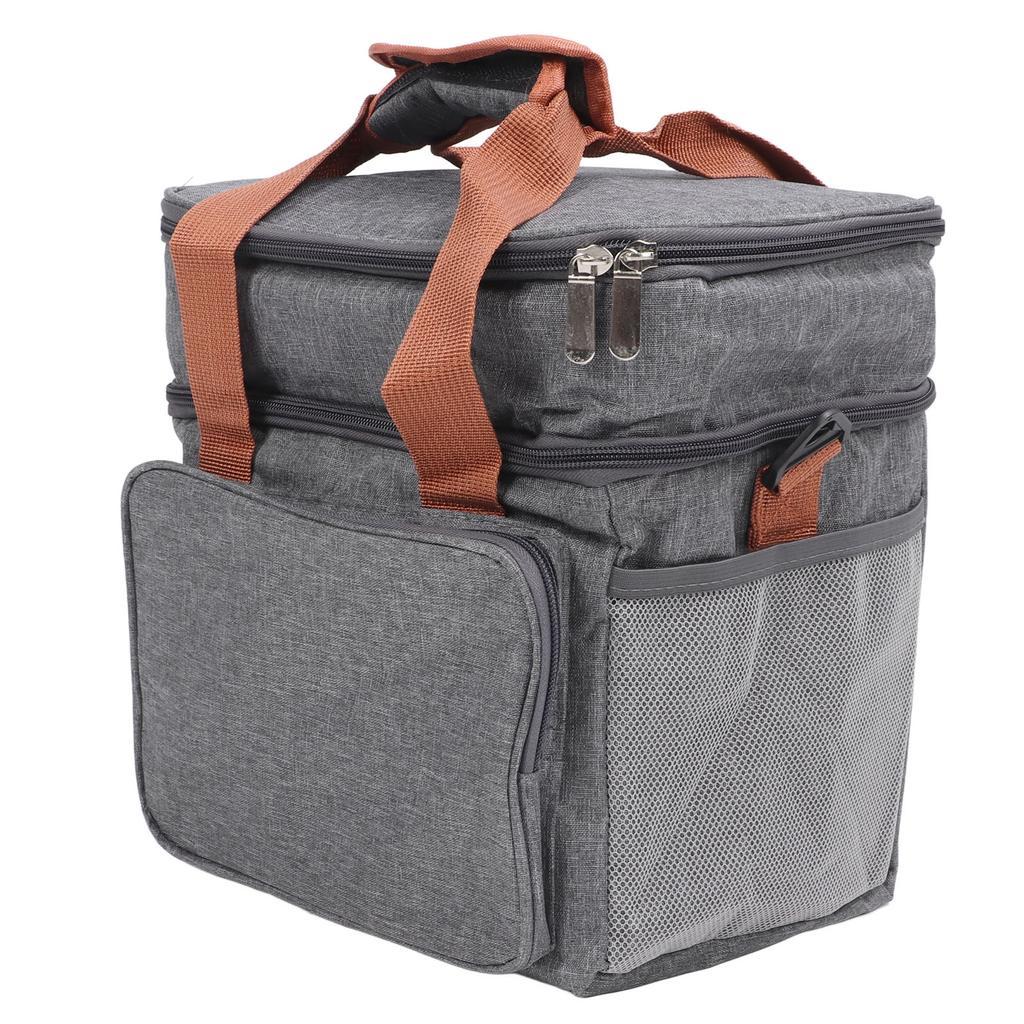 Torba na lunch 2-poziomowa Messenger Duża pojemność Wodoodporna Odporna na przeciekanie Dwukierunkowy zamek Izolowany pojemnik na lunch na piknikowy obóz
