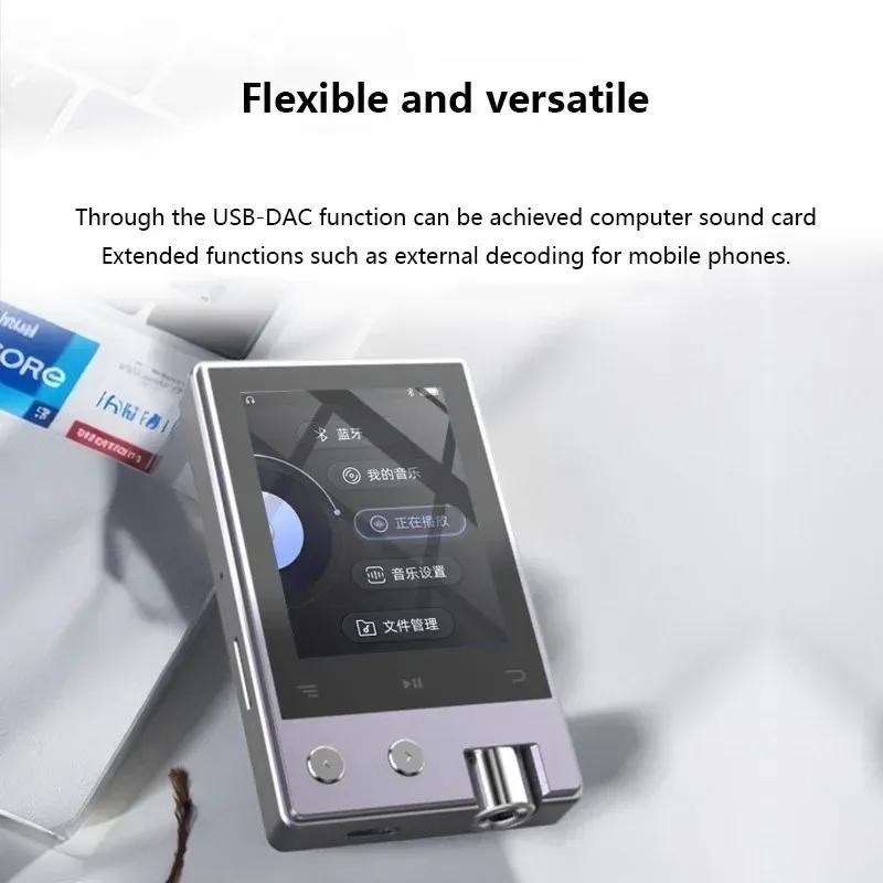 Player MP3 HiFi Lossless Portabil DSD256 24Bit 192kHz Audio Hi-Res Bluetooth 5.1 Player Muzical Reîncărcabil Suport Card TF