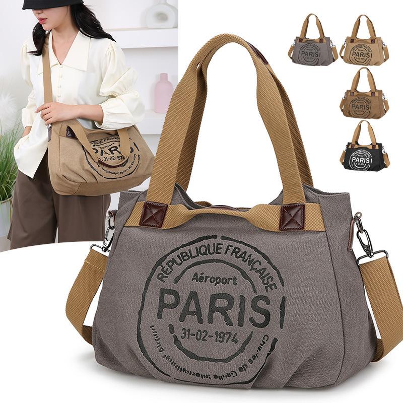 Student Class Leisure Handheld Letter Tote Bag Large Capacity Shoulder Canvas Tote Bag