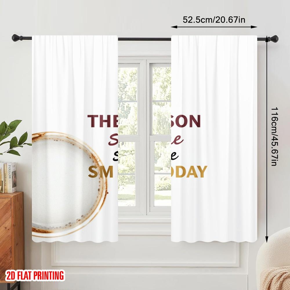 2 Stück 2D Flachdruck Vorhänge Sei ein Grund für jemandes Lächeln heute Polyester Ohne Strom 0 Perfekt für Innenfeiern
