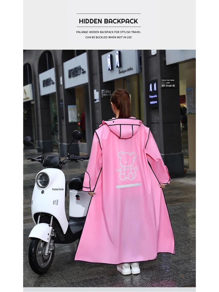 Unisex Full-Body Raincoat for Electric Vehicles with Transparent Brim