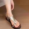 New Women's Beach Shoes with Wedge Heels,thick Soles and Herringbone Sandals