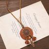 Bohemian Long Tassel Necklace Vintage Niche Exotic Wooden Sweater Chain Women's Accessories