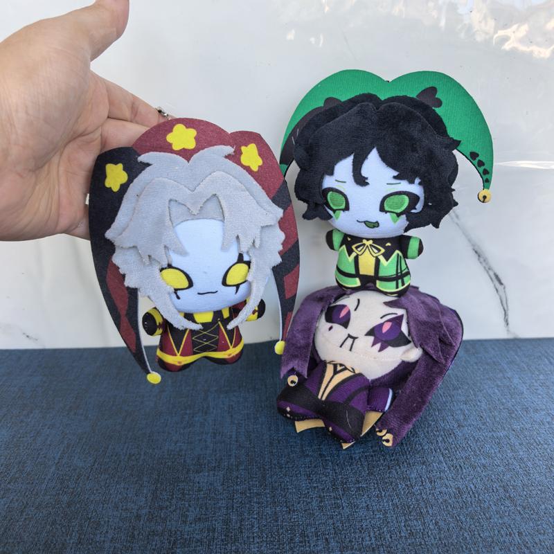 12Cm Stuffed Cute Freak Anime Game Circus Character Pierrot / Harlequin And Jester Cartoon Plush Toys Bag Keychain Plushie Doll