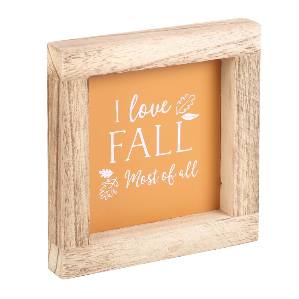 Something Different Orange I Love Fall Most Of All Wooden Framed Sign