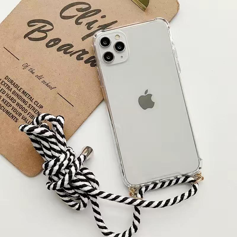 Necklace Crossbody Lanyard With Strap Case For Vivo V40 Pro V40 SE V40 Lite Shockproof Transparent Soft Cord Phone Cover Fundas