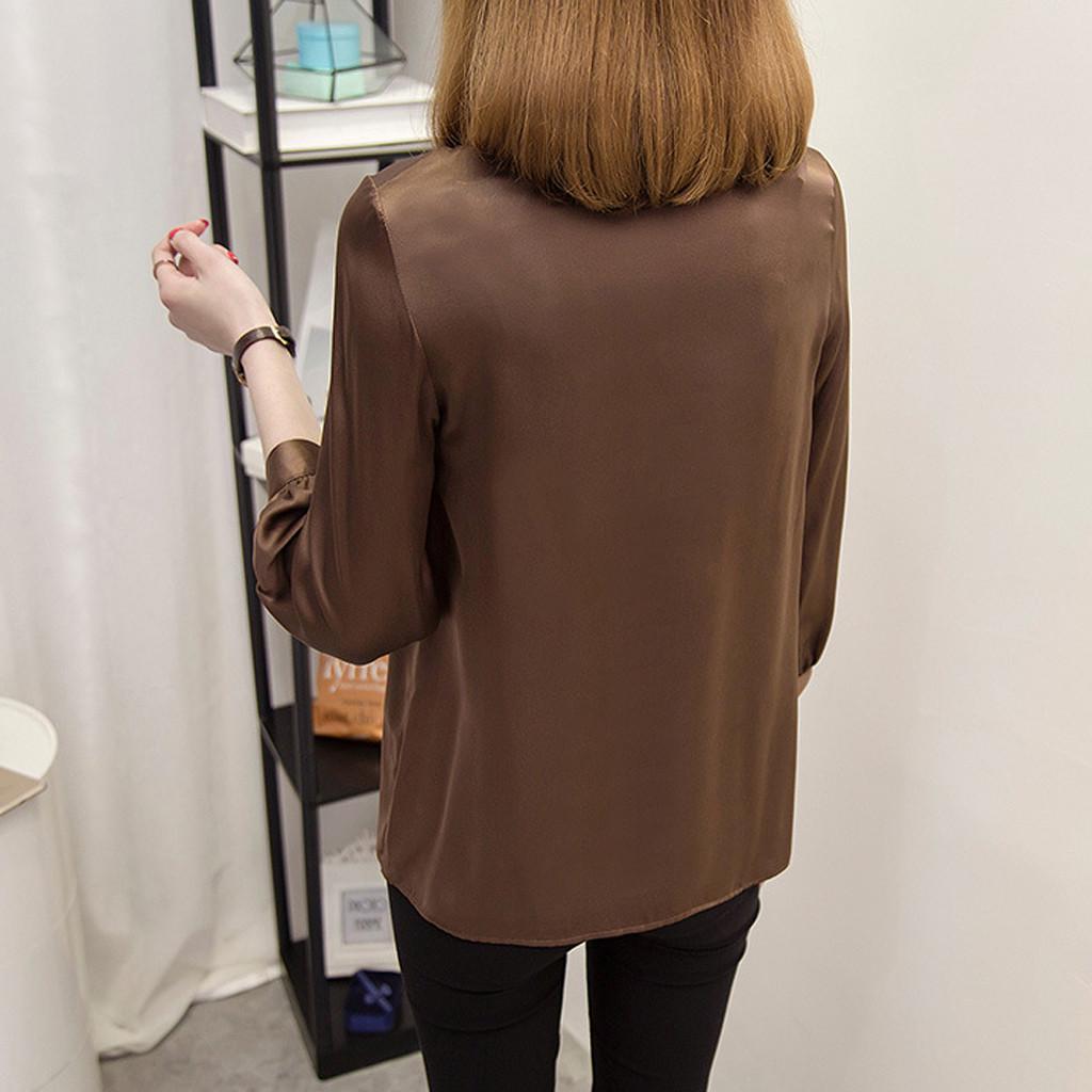 Women Brief  Work Wear  Shirts Three Quarter Sleeve Casual Tops