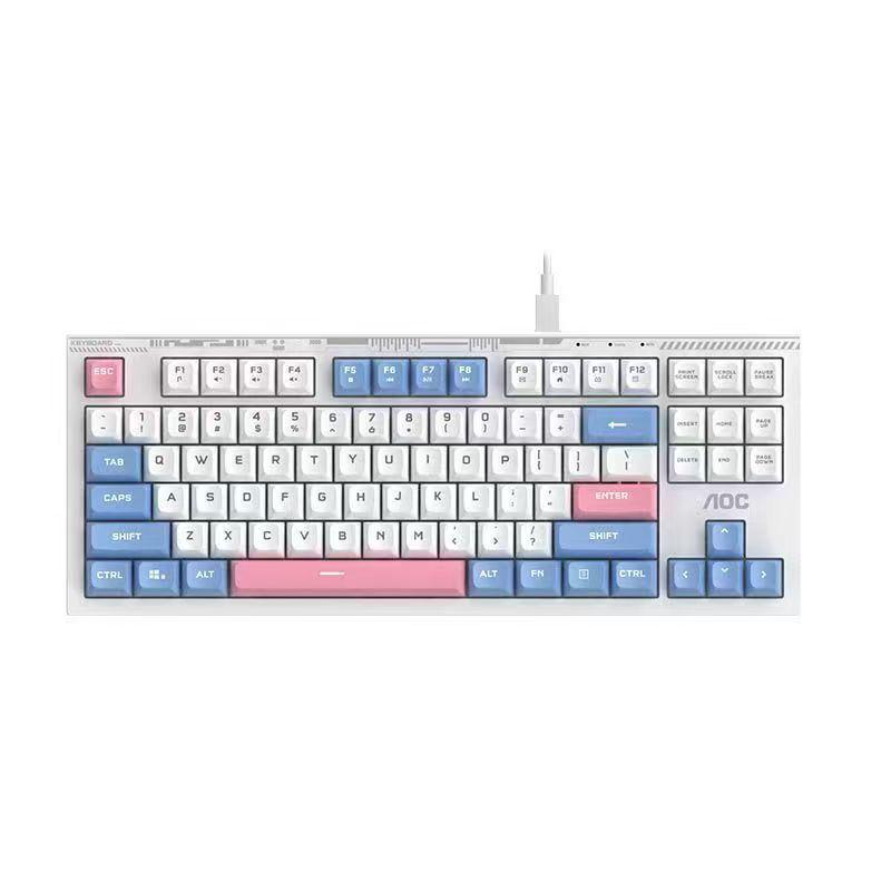 AOC GK168 Silent Esports 87-Key Color-Blocked Gaming Mechanical-Feel Wired Keyboard