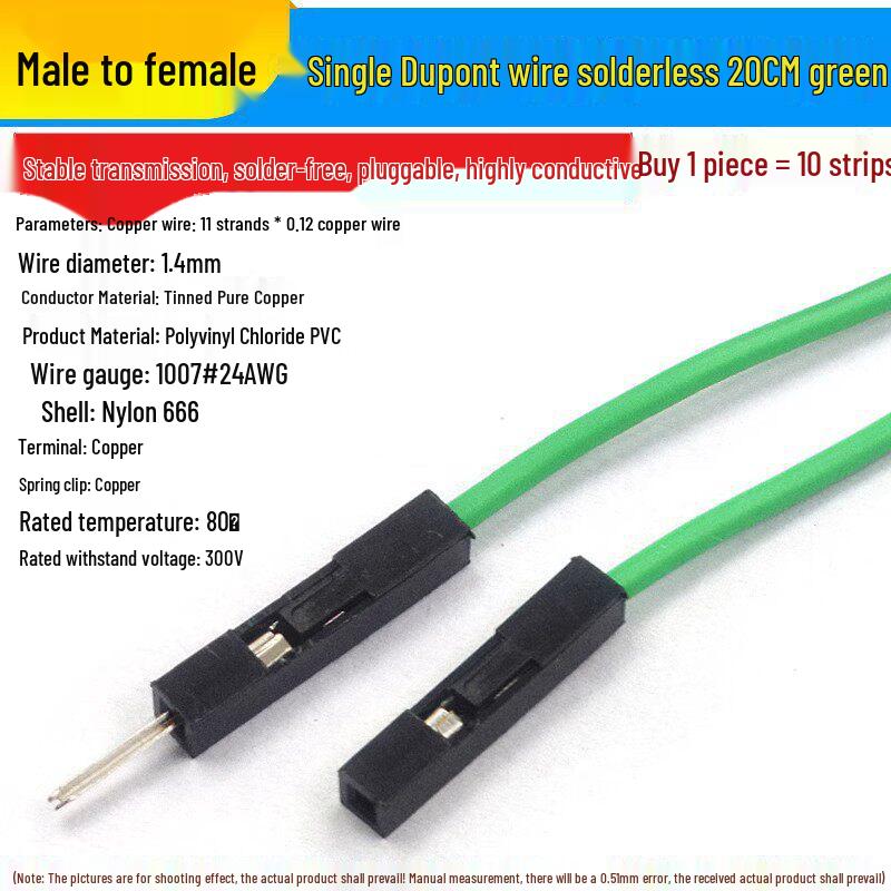 10/20/30CM Dupont Jumper Wires: Female to Female, Male to Female, Male to Male Pin Header Leads