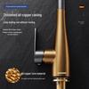 All-Copper Kitchen Pull-Out Faucet with 360° Rotation & Dual-Use Hot/Cold for Vegetable Sink