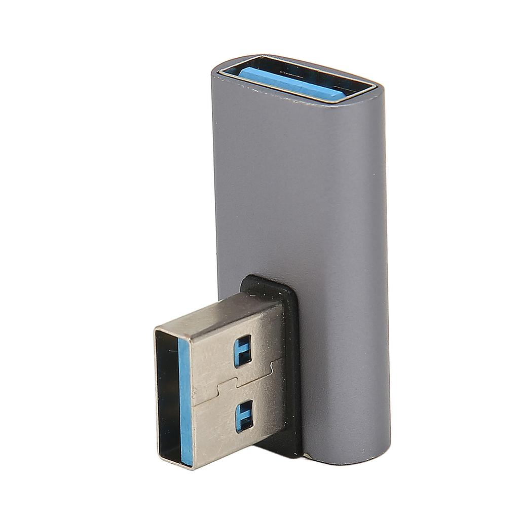 90 Degree USB 3.1 Adapter 15W 5V 3A 10Gbps Plug and Play Left Angle USB Male to Female Adapter for