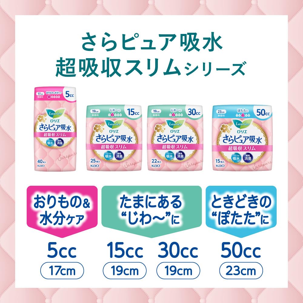 Laurier Sara Pure Super Saugfähig Schlank 30cc 88 Blätter Blätter x 4 Saugfähig Inkontinenz (22 Packungen) (Slipeinlagen, Pflege, Binden)