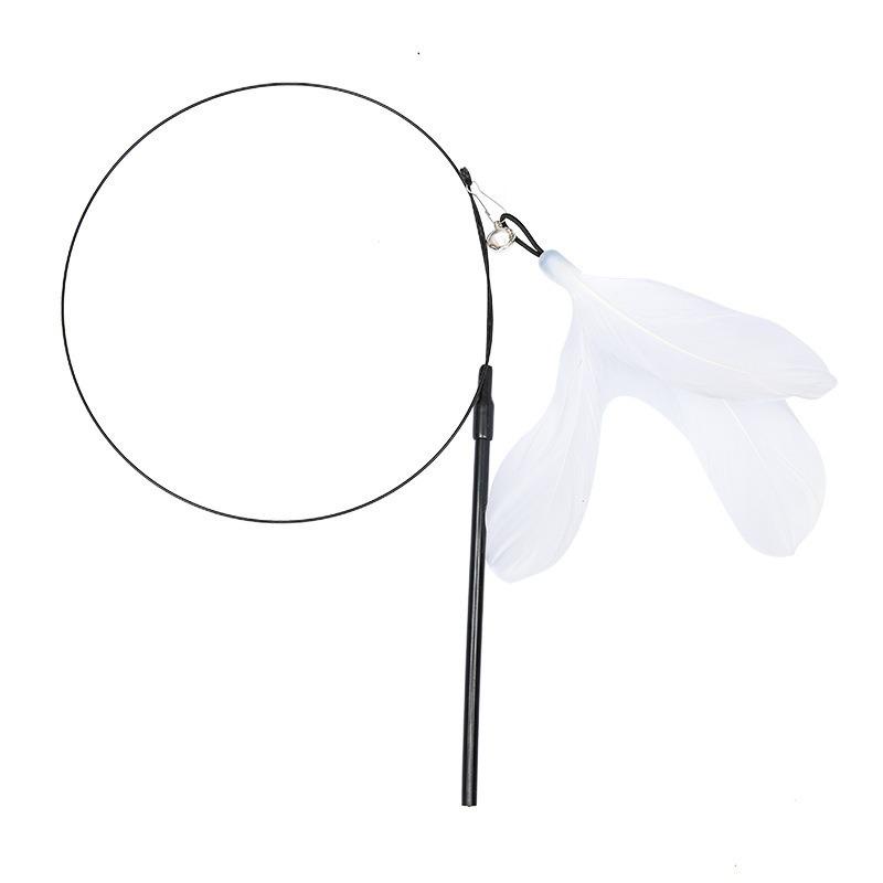 Cat Teaser Stick with Bell, Bite-Resistant Feather, Suction Cup, Self-Entertainment Toy