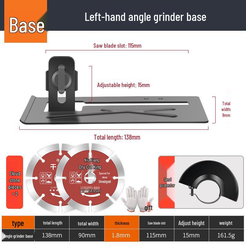 Waterproof Dustproof Angle Grinder Protective Cover and Grooving Base Set
