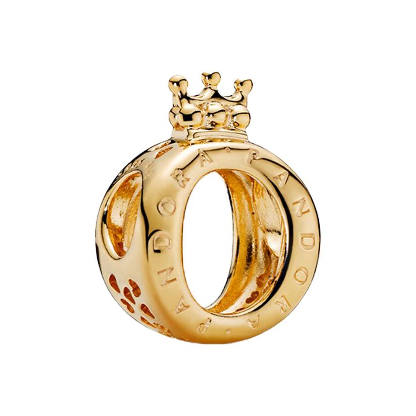 Pandora Crown O Shape Logo Charm Women Charm Gold 767401 Box