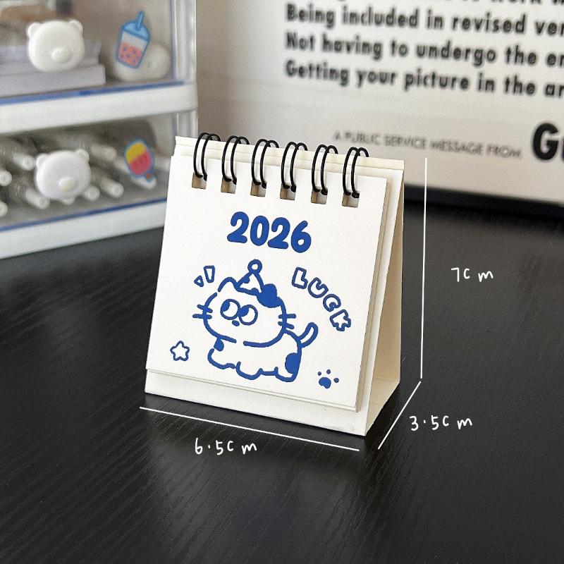 2026 Cute Mini Calendar Office Desktop Decoration Small Ornament Calendar Calendar Plan Book