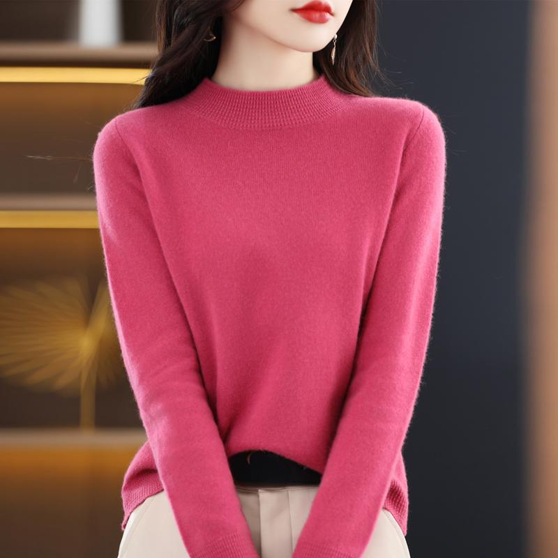 Women's Cashmere Sweater Qinghe Cashmere 30% Cashmere 70% Wool Autumn and Winter Pullover Warm and Fashionable