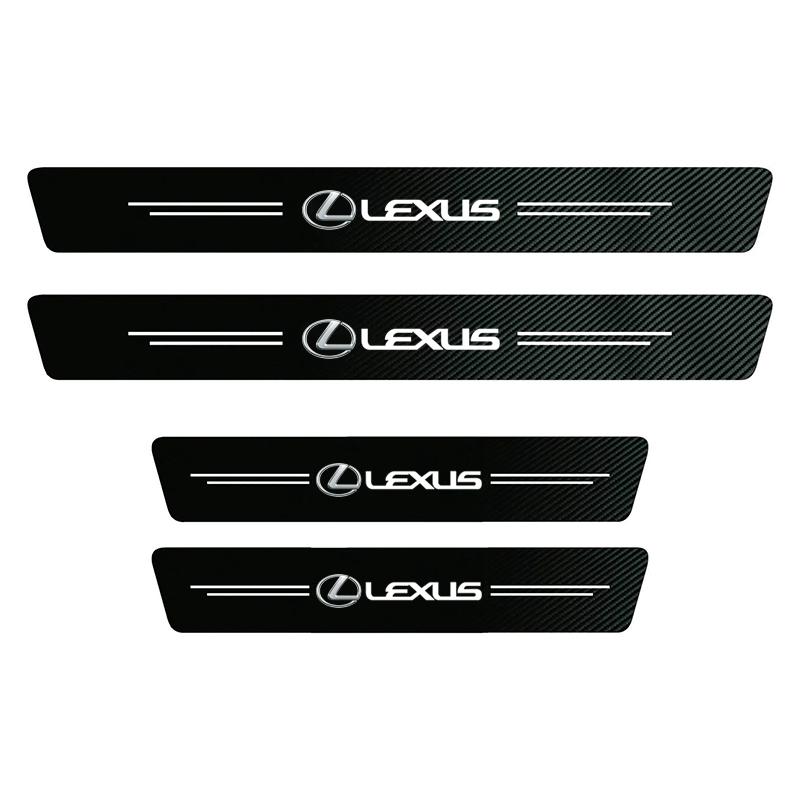 1/4/5Pcs Car Door Sill Scuff Plate Decor Carbon Fiber Stickers For Lexus F SPORT ES RX NX LS UX LM LX GX LC RZ IS CT GS RC HS SC