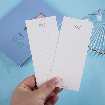 50Pcs Bow White Cardboard Hair Clip Hair Rope Jam Display Hanging Card Jewelry Packaging Headwear Cardboard Diy Accessories
