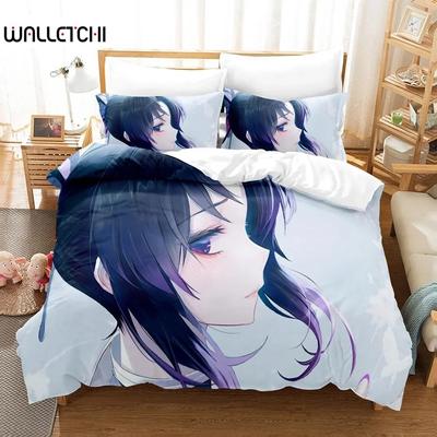 Juego de sábanas con estampado 3D de Anime Demon Slayer, juego de cama individual, doble, matrimonial, Queen y King, juego de funda nórdica para dormitorio de adultos y niños
