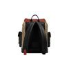 COACH Hudson 30 classic presbyopic color-blocked flip-top large-capacity canvas and leather backpack, men's khaki and black