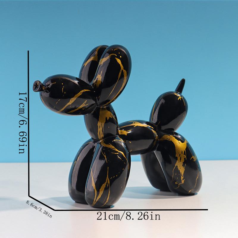 Water Transfer Balloon Dog Sculpture Resin Craft Decorative Piece for Bedroom, Living Room, and Study with Trendy Style