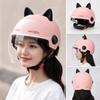 Adjustable Motorcycle Helmet Cat Ear Decoration Riding Helmet Safety Electric Car Helmet  Women