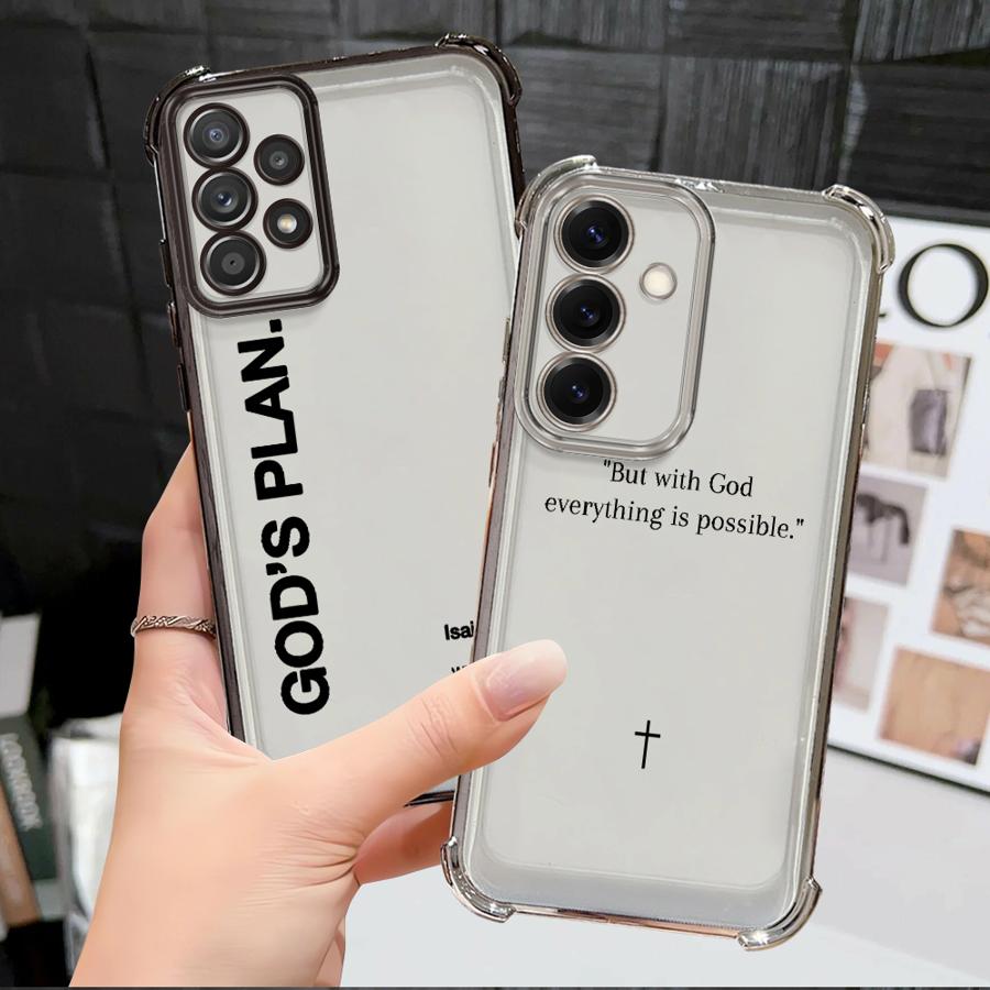 God's Plan Jesus Bible Verse Case for Samsung Galaxy A15 A33 A21s A35 A36 A52 A17 A13 A26 A16 A24 A25 Phone Cover