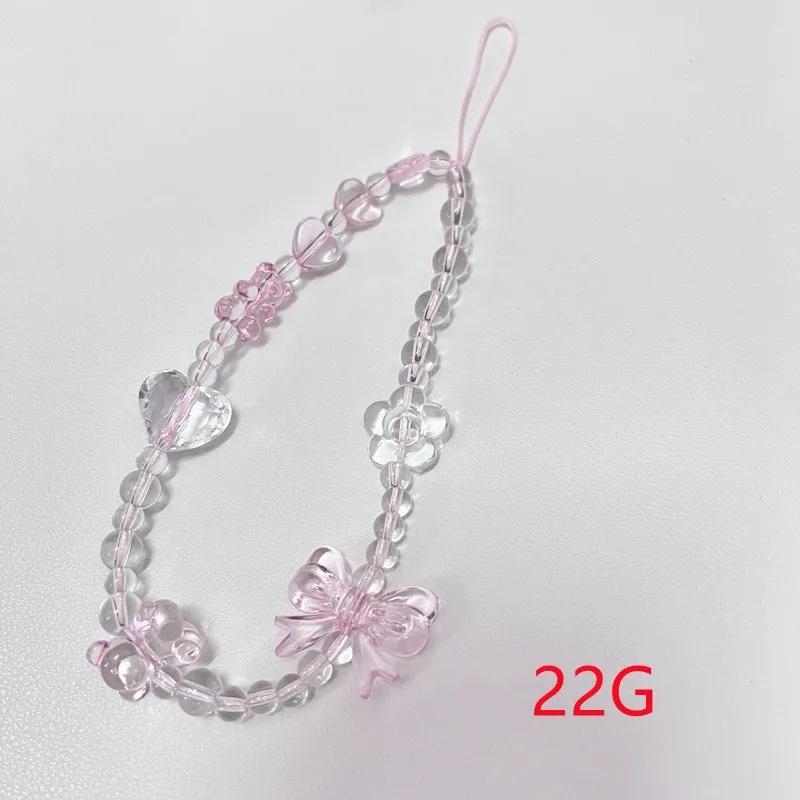 Dulce și Drăguț Roz Căpșună Curea Mobilă Lanțuri Telefon Pentru Femei Lanț de Perle Pandantiv Telefon Farmec Breloc Șnur Anti-Pierdere Bijuterii