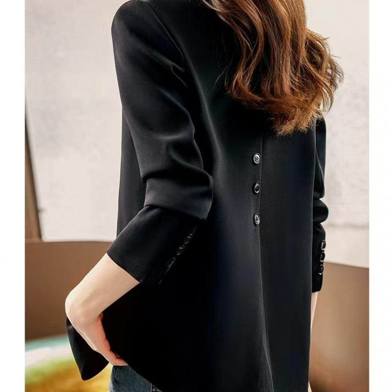 

Женский однотонный повседневный деловой пиджак XXXXL чёрный