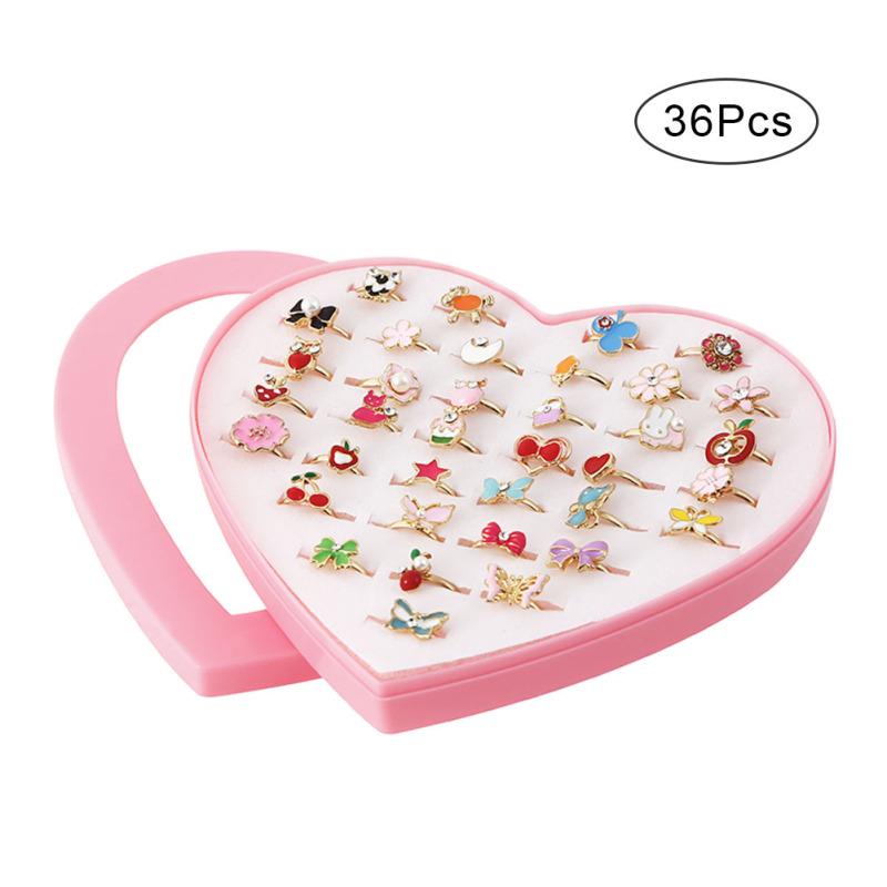 36pcs/set Korean Style Alloy Cartoon Children Ring