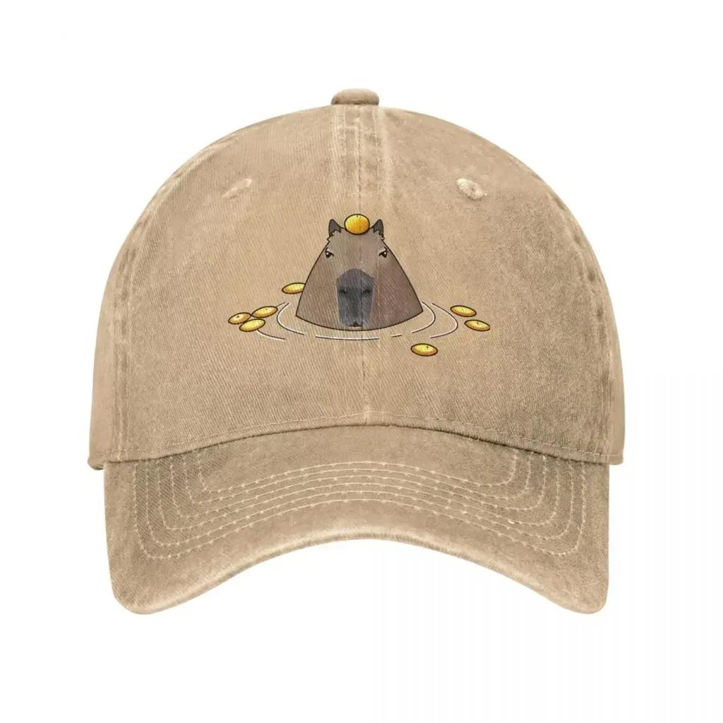 Vintage Lustiges Capybara Tier Baseballkappen Herren Damen Used Baumwolle Snapback Kappe Outdoor Laufen Golf Geschenk Hüte Kappe