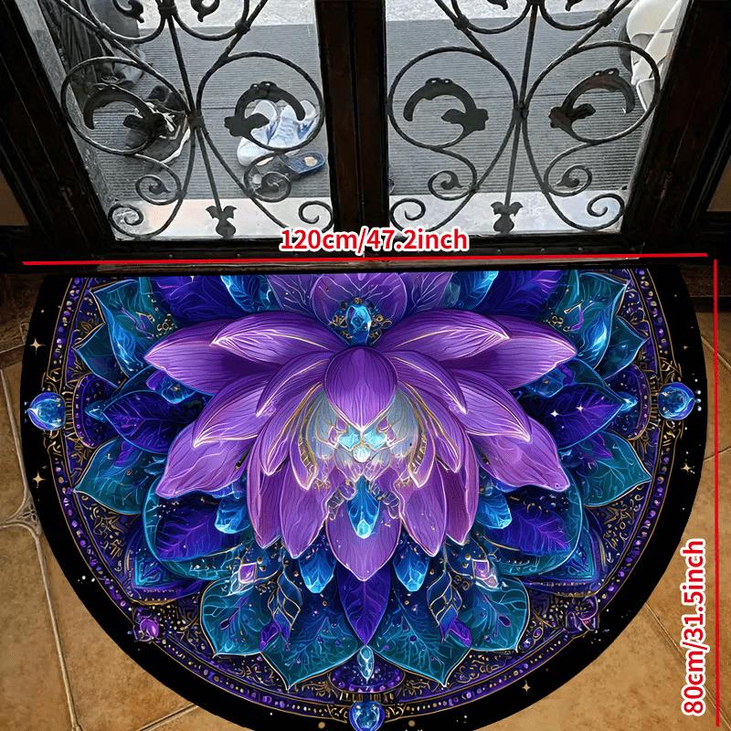 Minimalist Semi-Circular Carpet Soft Non-Slip Decorative Mat 2D Print Aesthetic Rug for Front Door Porch Home Decor Gift