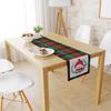 Linen Christmas Table Flag with Snowman & Santa Prints - Festive Table Mat Decorations