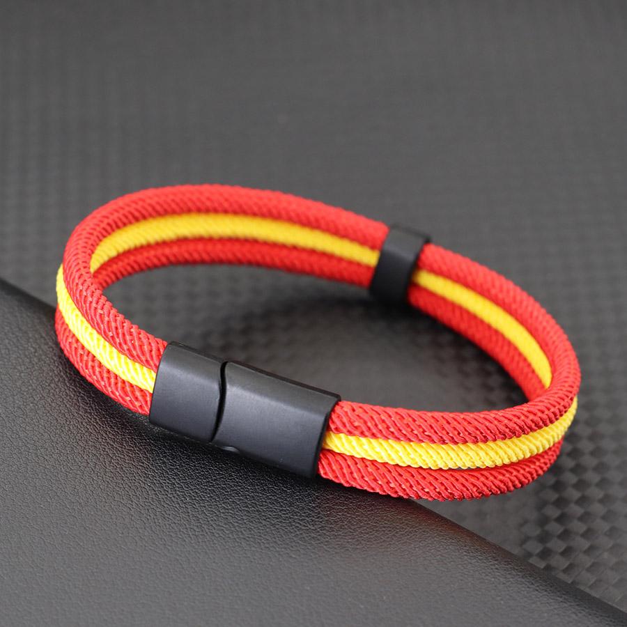 Nový tříbarevný náramek pro muže a ženy, barevně sladěný s vlajkou, pletený náramek, barevný třívrstvý sportovní jógový náramek na zápěstí, doplňky