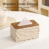 Durable Large Capacity Tissue Box Cover Dust-proof Creative Tissue Storage Box Wooden Lid Elegant Tissue Box Holder Living Room