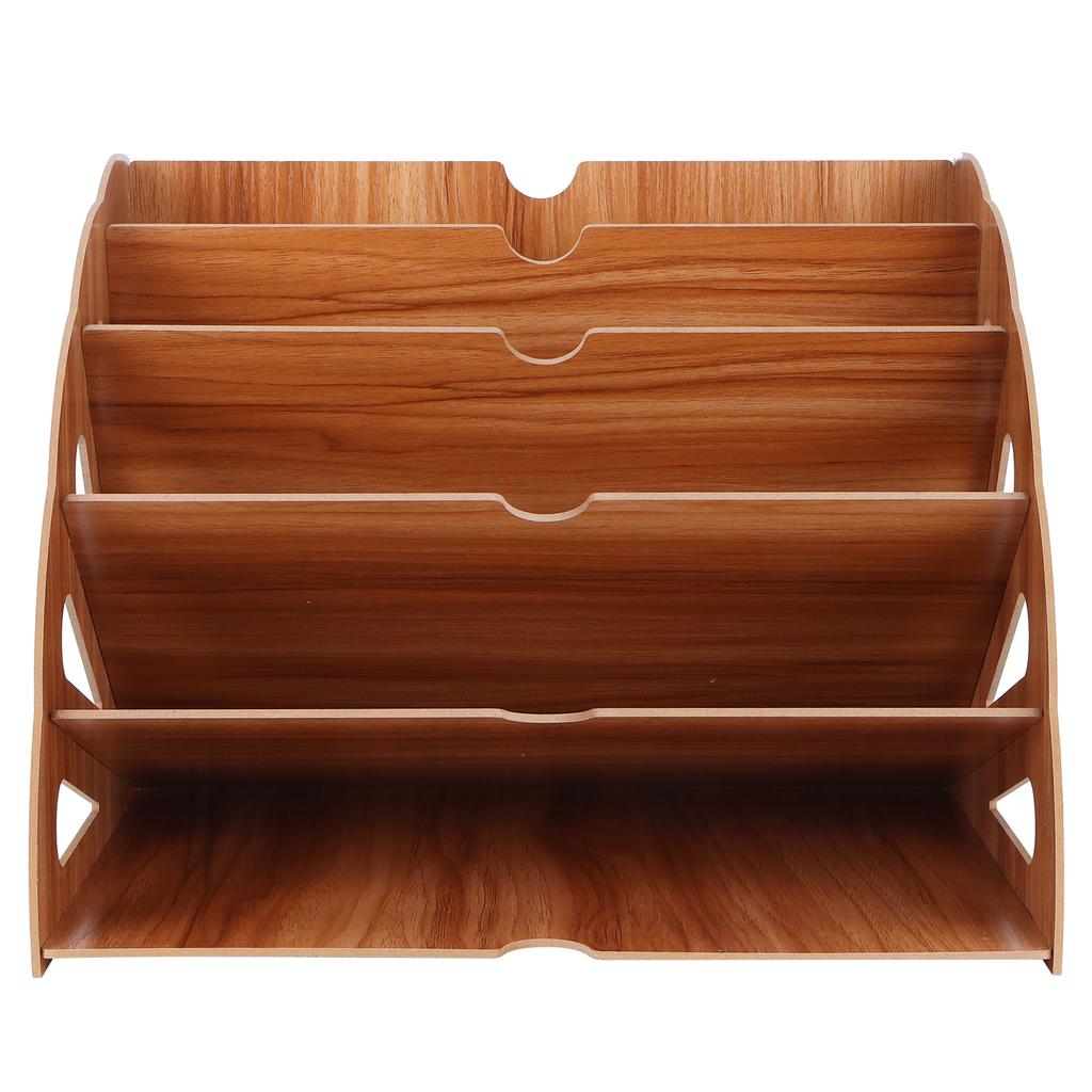 Wooden MultiSlot Storage Rack   Supplies Desktop File   for  (Black )